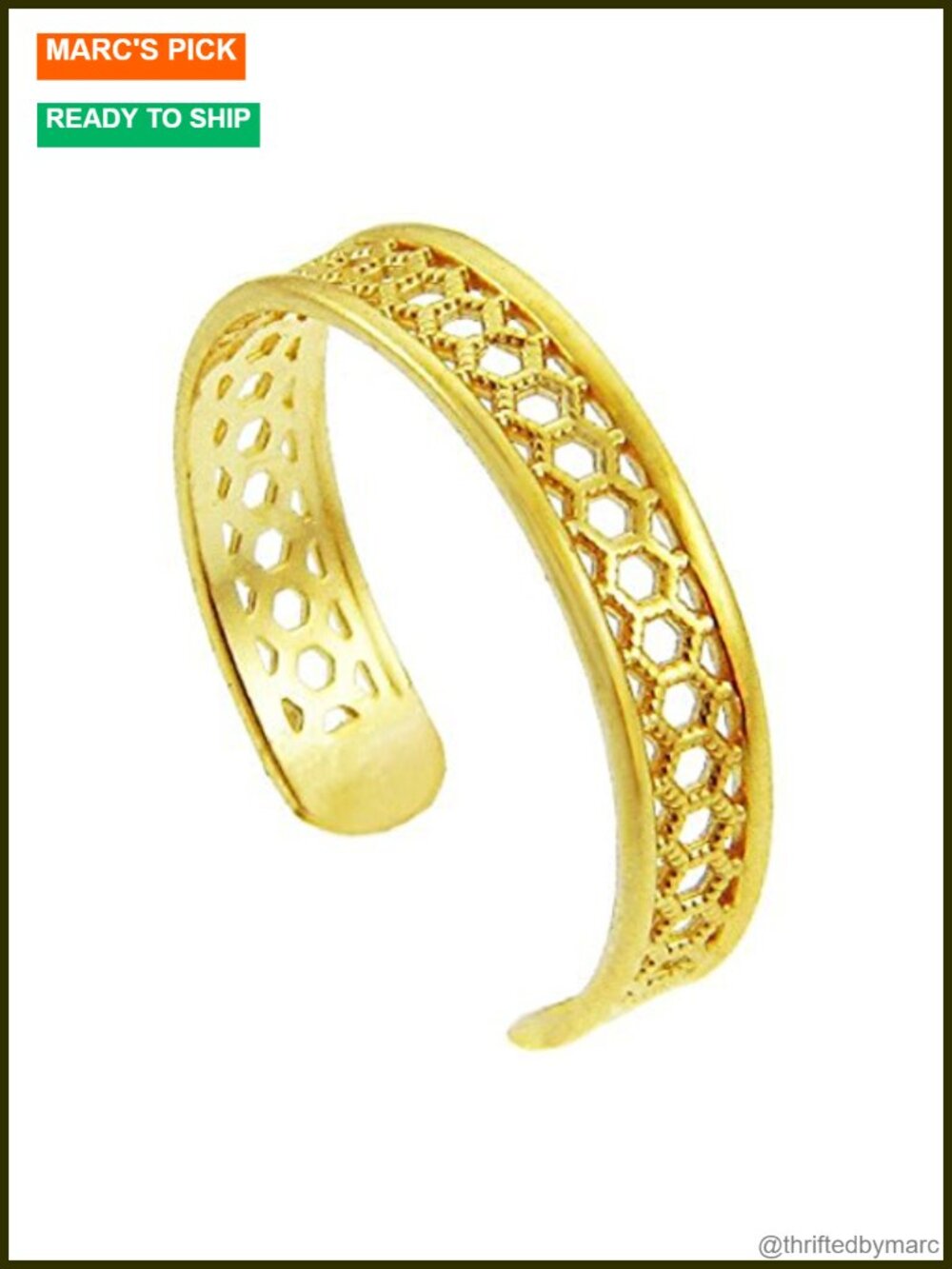 10k Gold Medieval Motif Chainmail Toe Ring Solid Gold Jewelry